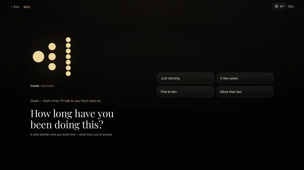 It calibrates to how long they have done this.